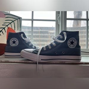 Brand New Never Worn Navy Blue High Top Converse!